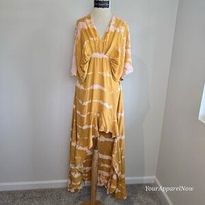 Young Fabulous & Broke Yellow and White High Low Dress